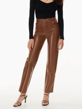 Aritzia Wilfred Melina Pant Cognac Brown